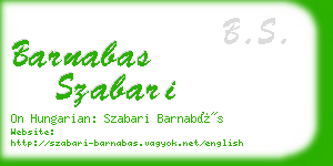 barnabas szabari business card